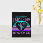 Miss My Brother Heart Ribbon Suicide Awareness Kaart (Gele Bloem)