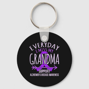 Miss My Grandma Alzheimer's Disease Awareness Ribb Sleutelhanger