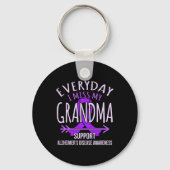 Miss My Grandma Alzheimer's Disease Awareness Ribb Sleutelhanger (Achterkant)