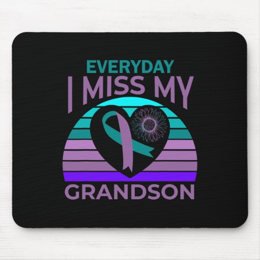 Miss My Grandson Heart Suicide Awareness Grandma G Muismat (Voorkant)