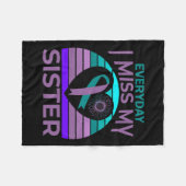 Miss My Sister Heart Ribbon Suicide Awareness Brot Fleece Deken (Voorkant (Horizontaal))