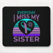 Miss My Sister Heart Ribbon Suicide Awareness Brot Muismat (Voorkant)