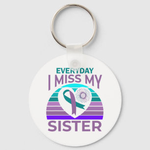 Miss My Sister Heart Ribbon Suicide Awareness Brot Sleutelhanger