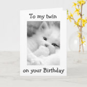 MISS MY TWIN/WISH WE KONDEN SAMEN ZIJN OP VERJAARD KAART (Gele Bloem)