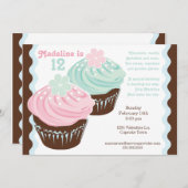 Miss 'N Nick Popular Cupcake Uitnodiging (Voorkant / Achterkant)