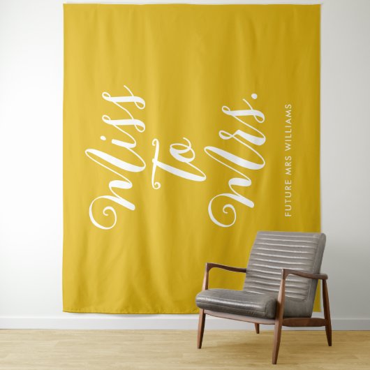 Miss naar Mevrouw Minimal Retro Eenvoudige Goud Ba Wandkleed (In situ)