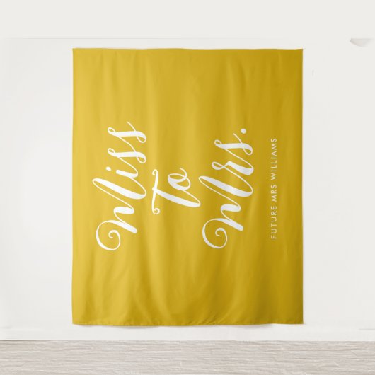 Miss naar Mevrouw Minimal Retro Eenvoudige Goud Ba Wandkleed (Voorkant)