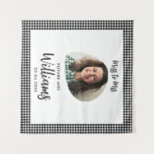 Miss naar Mrs Banner Boho Bruiloftsfeest Wandkleed (Voorkant (horizontaal))