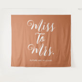 Miss naar Mrs Banner Modern Boho Bachelorette Wandkleed (Voorkant (horizontaal))