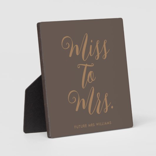 Miss naar Mrs Banner Modern Vrijgezellenfeest Prop Fotoplaat (Voorkant)