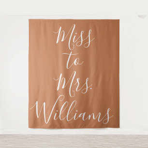 Miss naar Mrs Banner Shower Achtergrond Terracotta Wandkleed