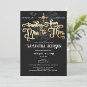 Miss naar Mrs Black ♥ Hart Kaart Reizen Vrijgezell (Staand voorkant)