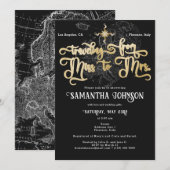 Miss naar Mrs Black ♥ Hart Kaart Reizen Vrijgezell (Voorkant / Achterkant)