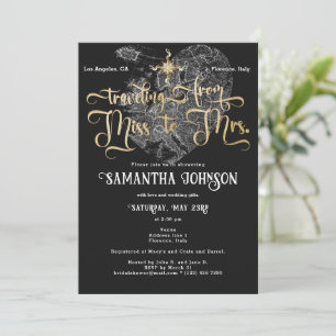 Miss naar Mrs Black ♥ Hart Kaart Reizen Vrijgezell