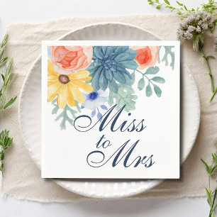 Miss naar Mrs Bloemige Succulente Macaron Bruiloft Servet