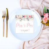 Miss naar Mrs Blush Floral Vrijgezellenfeest serve Servet