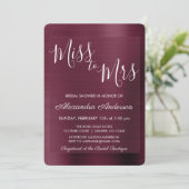 Miss naar Mrs Bourgondië Vrijgezellenfeest Kaart (Staand voorkant)