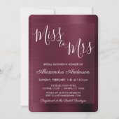 Miss naar Mrs Bourgondië Vrijgezellenfeest Kaart (Voorkant)