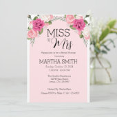 Miss naar Mrs Bridal Shower Invitation Sjabloon Kaart (Staand voorkant)