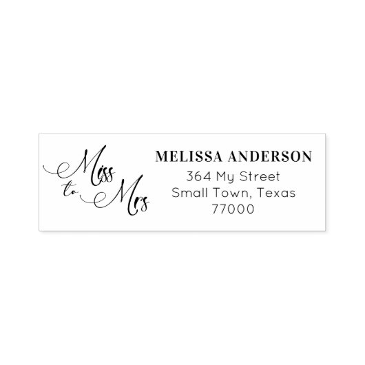 Miss naar Mrs Bride om terug te komen Zelfinktende Stempel (Design)