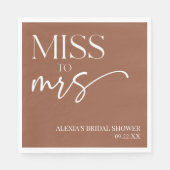 Miss naar Mrs Brown Boho Boheemse Bruiloft Feest Servet (Voorkant)