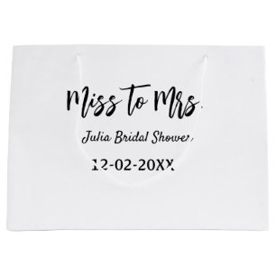 Miss naar Mrs bruidsfeest stijlvol eenvoudig naam  Groot Cadeauzakje