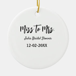 Miss naar Mrs bruidsfeest stijlvol eenvoudig naam Keramisch Ornament