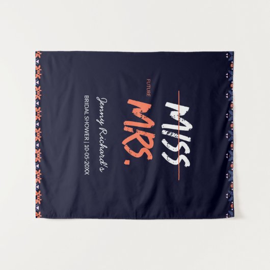 Miss naar Mrs. Bruidsfeest Wandkleed (Voorkant (horizontaal))