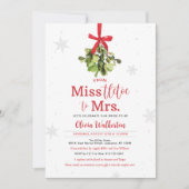 Miss naar Mrs Christmas Bridal Shower Uitnodiging (Voorkant)