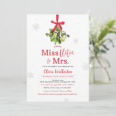 Miss naar Mrs Christmas Bridal Shower Uitnodiging (Staand voorkant)
