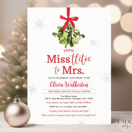 Miss naar Mrs Christmas Bridal Shower Uitnodiging