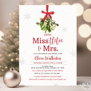 Miss naar Mrs Christmas Bridal Shower Uitnodiging