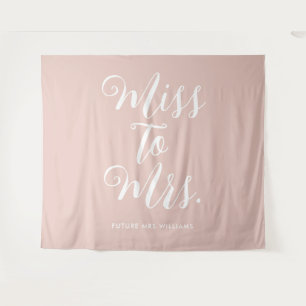 Miss naar Mrs Cute Blush Roze Romantische Bachelor Wandkleed