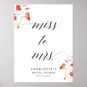 Miss naar Mrs Elegant Calligrafie Vrijgezellenfees Poster (Voorkant)
