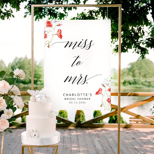 Miss naar Mrs Elegant Calligrafie Vrijgezellenfees Poster