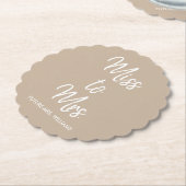 Miss naar Mrs Future Name Sand Tan Vrijgezellenfee Kartonnen Onderzetters (Gekanteld)