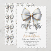 Miss naar MRS Gold White Bow Vrijgezellenfeest Kaart (Voorkant / Achterkant)