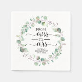 Miss naar Mrs Greenery Eucalyptus Vrijgezellenfees Servet (Voorkant)
