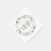 Miss naar Mrs Greenery Eucalyptus Vrijgezellenfees Servet (Hoek)