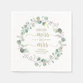 Miss naar Mrs Greenery Eucalyptus Vrijgezellenfees Servet (Voorkant)