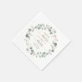 Miss naar Mrs Greenery Eucalyptus Vrijgezellenfees Servet (Hoek)