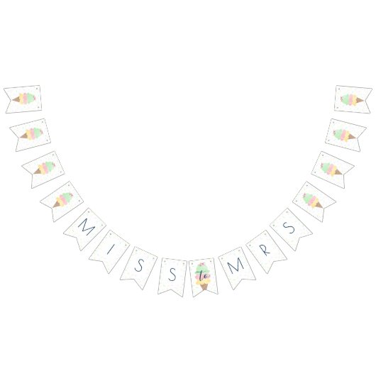 Miss naar Mrs Ice Cream Vrijgezellenfeest Banner (Alle)