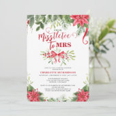 Miss naar Mrs Mistletoe Elegant Winter Vrijgezelle Kaart (Staand voorkant)