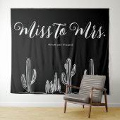 Miss naar Mrs Modern Boho Cactus Bachelorette Wandkleed (In Situ (horizontaal))