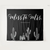 Miss naar Mrs Modern Boho Cactus Bachelorette Wandkleed (Voorkant (horizontaal))
