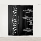 Miss naar Mrs Modern Boho Cactus Bachelorette Wandkleed (Voorkant)