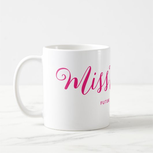 Miss naar Mrs Modern Boho Script Meisjesuitje Koffiemok (Links)