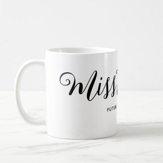 Miss naar Mrs Modern Boho Script Meisjesuitje Koffiemok (Links)