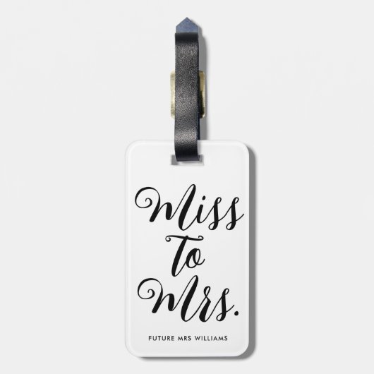 Miss naar Mrs Modern Vrijgezellenfeest Bachelorett Bagagelabel (Achterkant verticaal)