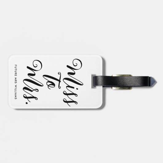 Miss naar Mrs Modern Vrijgezellenfeest Bachelorett Bagagelabel (Achterkant horizontaal)